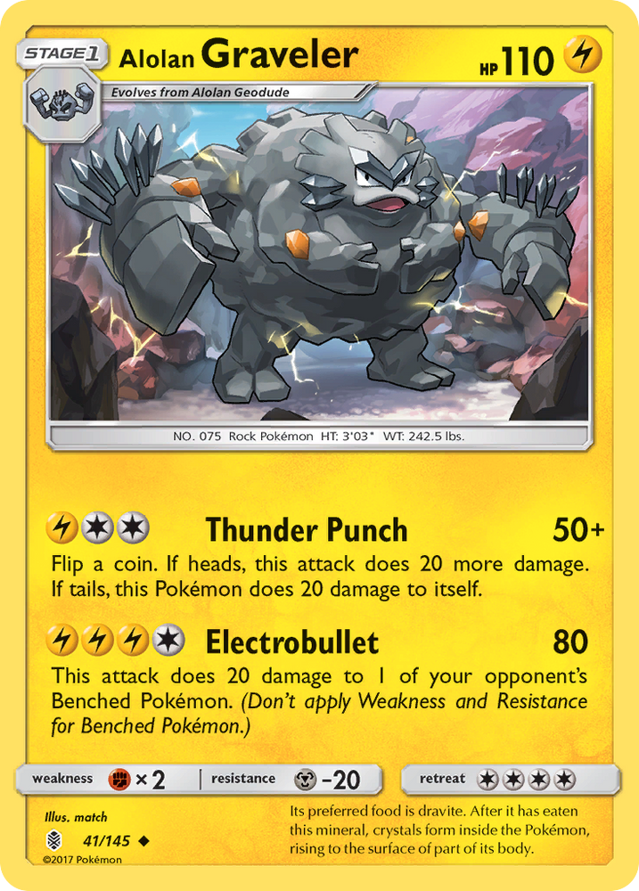 Alolan Graveler (41/145) [Sun & Moon: Guardians Rising] Pokémon