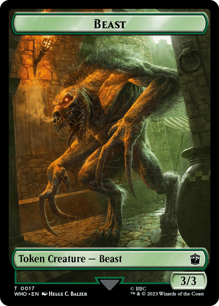 Fish // Beast Double-Sided Token [Doctor Who Tokens] Magic: The Gathering