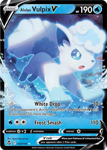Alolan Vulpix V (033/195) [Sword & Shield: Silver Tempest] Pokémon