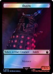 Dalek // Alien Warrior Double-Sided Token (Surge Foil) [Doctor Who Tokens] Magic: The Gathering