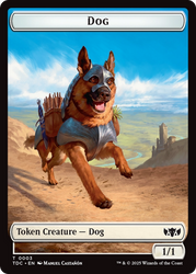 Dog // Goblin Double-Sided Token [Tarkir: Dragonstorm Commander Tokens] Magic: The Gathering