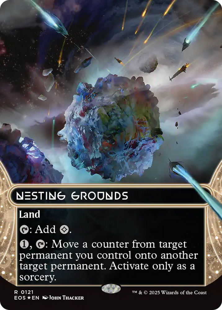 Nesting Grounds (0121) (Borderless) (Galaxy Foil) [Edge of Eternities: Stellar Sights] Magic: The Gathering