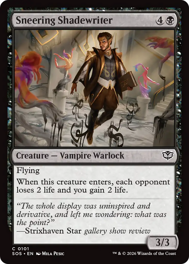 Sneering Shadewriter [Secrets of Strixhaven] Magic: The Gathering