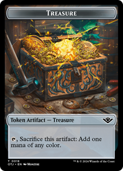 Thopter // Treasure Double-Sided Token [Outlaws of Thunder Junction Commander Tokens] Magic: The Gathering