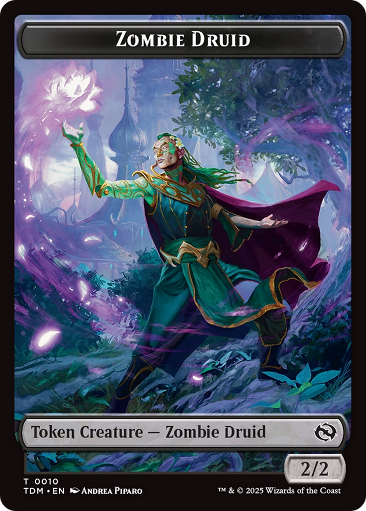Salamander Warrior // Zombie Druid Double-Sided Token [Tarkir: Dragonstorm Commander Tokens] Magic: The Gathering
