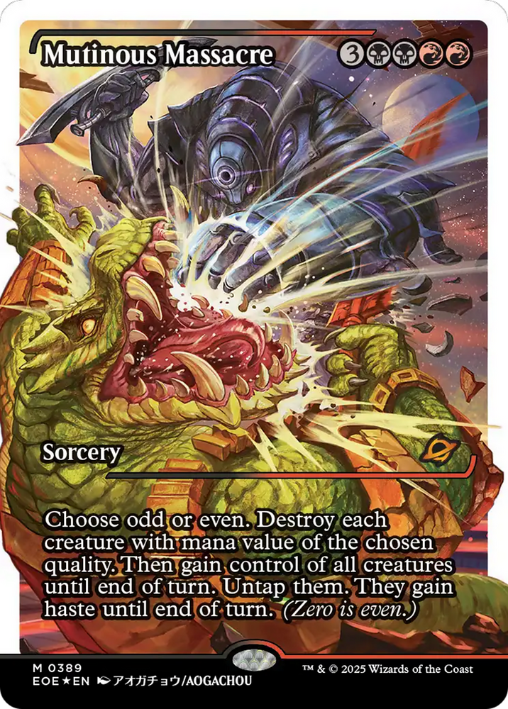 Mutinous Massacre (Showcase) (Fracture Foil) [Edge of Eternities] Magic: The Gathering