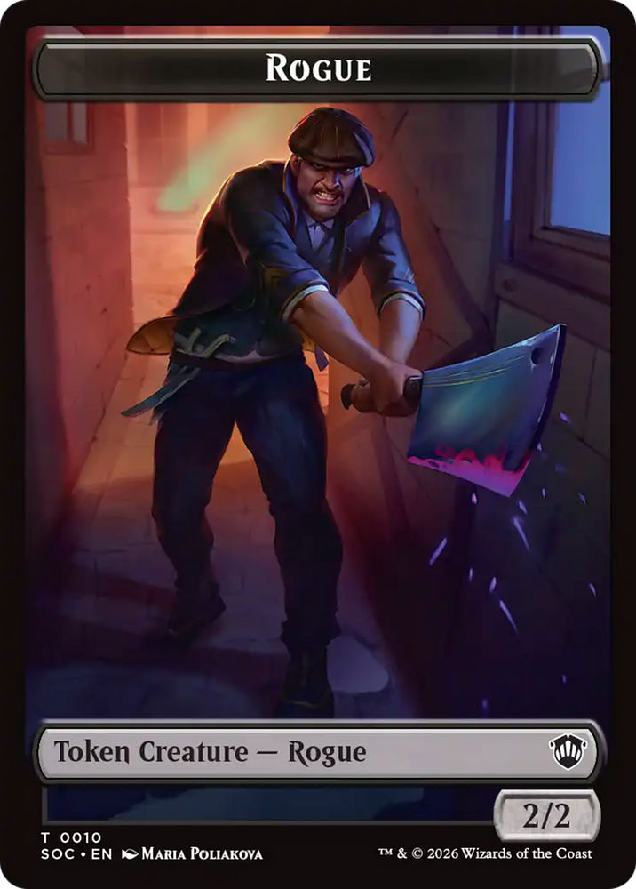 Spirit (0025) // Rogue Double-Sided Token [Secrets of Strixhaven Commander Tokens] Magic: The Gathering