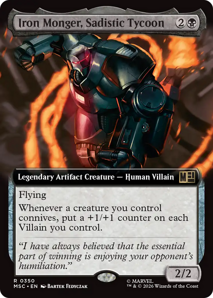 Iron Monger, Sadistic Tycoon (Extended Art) [Marvel Super Heroes Commander] Magic: The Gathering