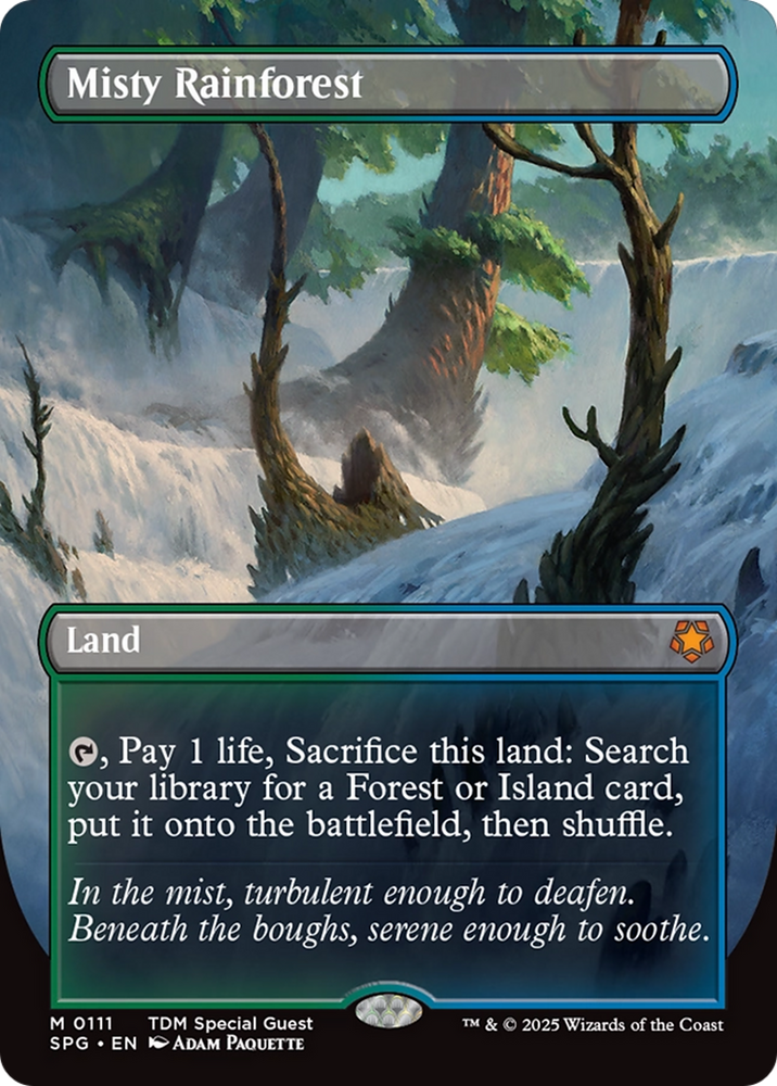 Misty Rainforest (Borderless) [Tarkir: Dragonstorm Special Guests] Magic: The Gathering