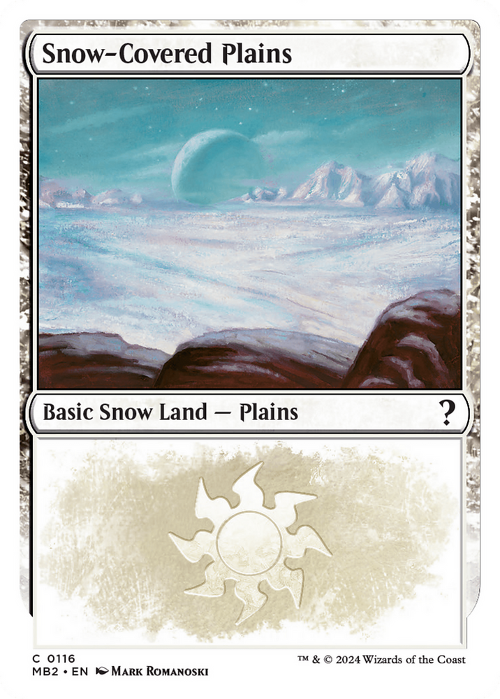 Snow-Covered Plains (White Border) [Mystery Booster 2] Magic: The Gathering