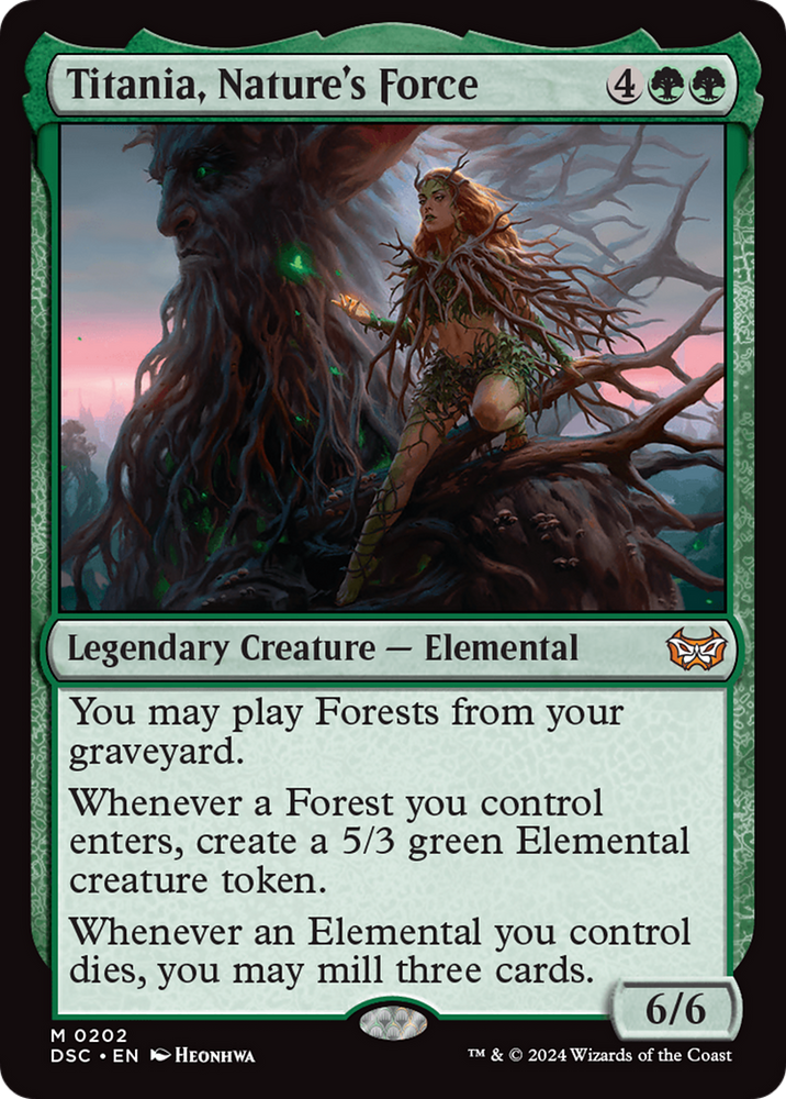 Titania, Nature's Force [Duskmourn: House of Horror Commander] Magic: The Gathering