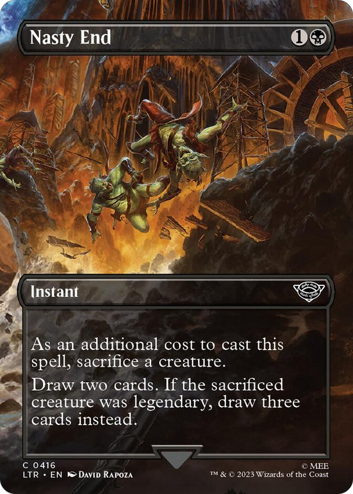 Nasty End (Borderless Alternate Art) [The Lord of the Rings: Tales of Middle-Earth] Magic: The Gathering