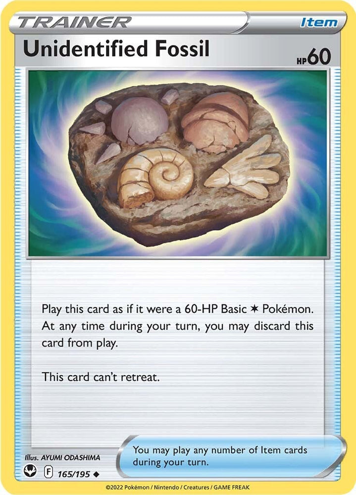 Unidentified Fossil (165/195) [Sword & Shield: Silver Tempest] Pokémon