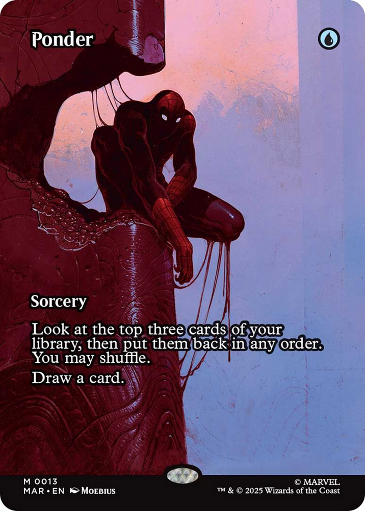 Ponder (Borderless) [Marvel Universe: Eternal-Legal] Magic: The Gathering