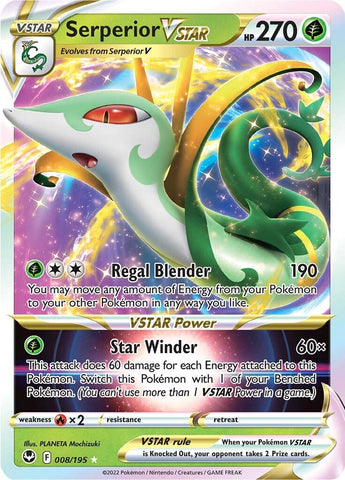 Serperior VSTAR (008/195) [Sword & Shield: Silver Tempest] Pokémon