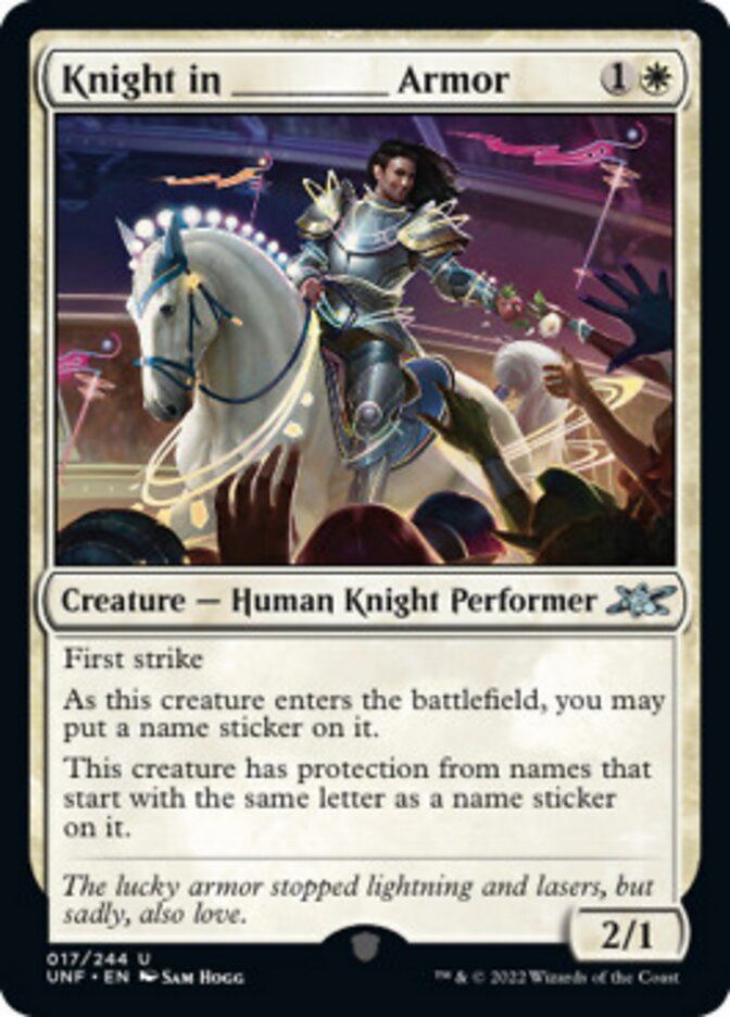 Knight in _____ Armor [Unfinity] Magic: The Gathering