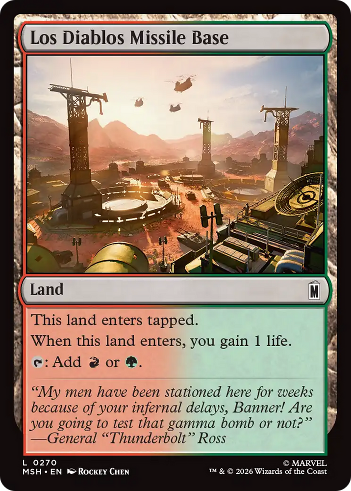 Los Diablos Missile Base [Marvel Super Heroes] Magic: The Gathering