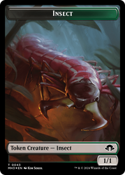 Insect (0043) (Ripple Foil) // Zombie Double-Sided Token [Modern Horizons 3 Tokens] Magic: The Gathering