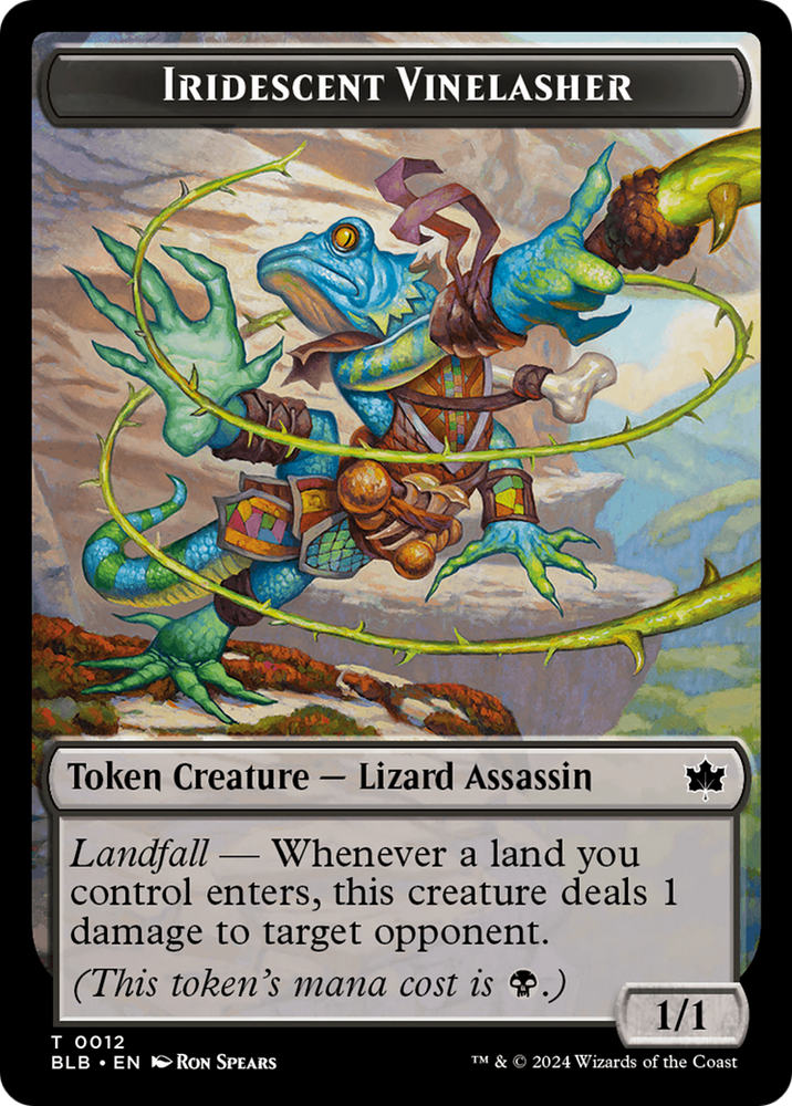 Fish // Iridescent Vinelasher Double-Sided Token [Bloomburrow Tokens] Magic: The Gathering