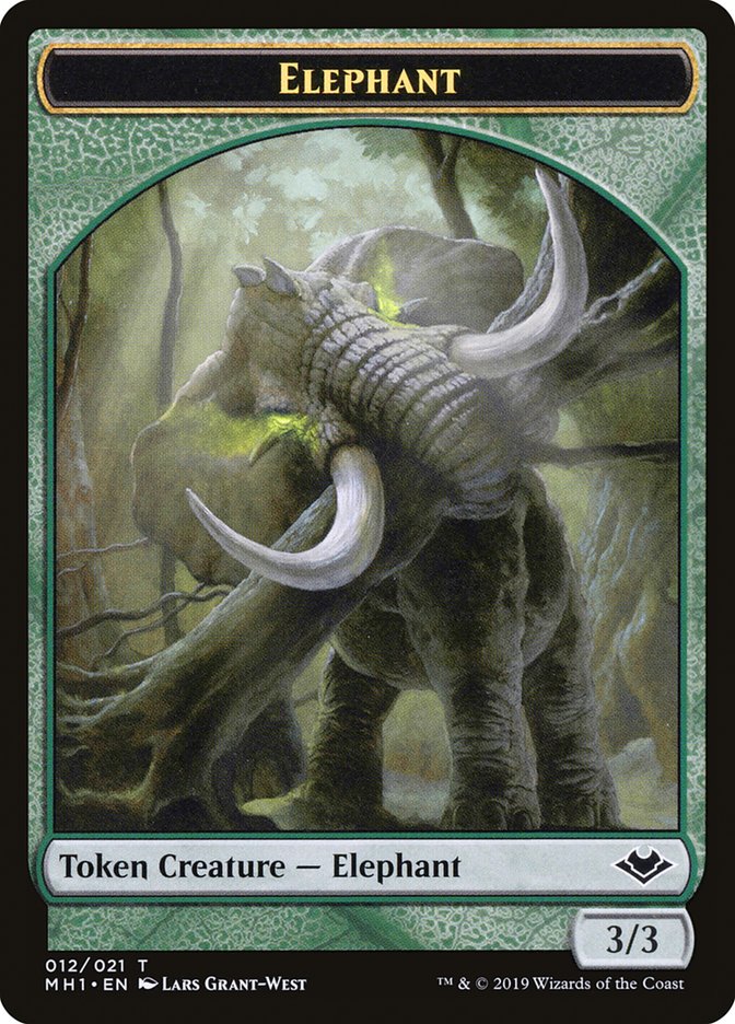 Soldier (004) // Elephant (012) Double-Sided Token [Modern Horizons Tokens] Magic: The Gathering