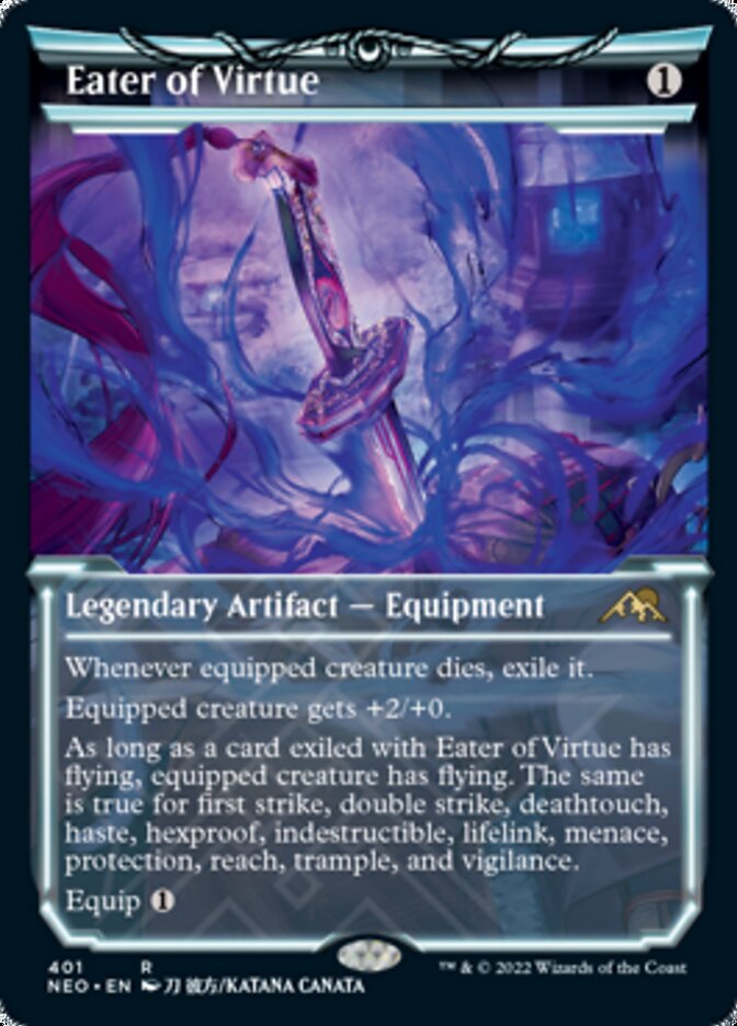 Eater of Virtue (Showcase Soft Glow) [Kamigawa: Neon Dynasty] Magic: The Gathering