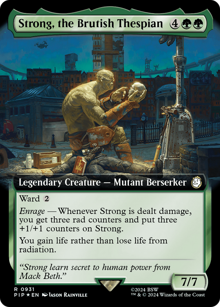 Strong, the Brutish Thespian (Extended Art) (Surge Foil) [Fallout] Magic: The Gathering