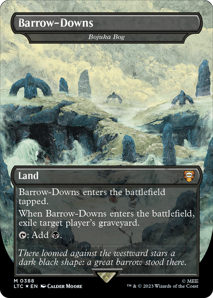 Barrow-Downs - Bojuka Bog (Borderless) (Surge Foil Realms and Relics) [The Lord of the Rings: Tales of Middle-Earth Commander] Magic: The Gathering