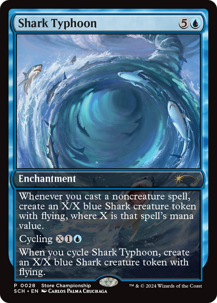 Shark Typhoon (Store Championship) [Bloomburrow Promos] Magic: The Gathering