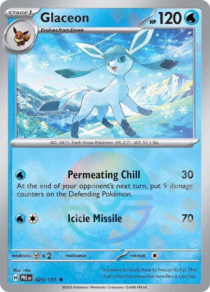 Glaceon (025/131) (Poke Ball Pattern) [Scarlet & Violet: Prismatic Evolutions] Pokémon