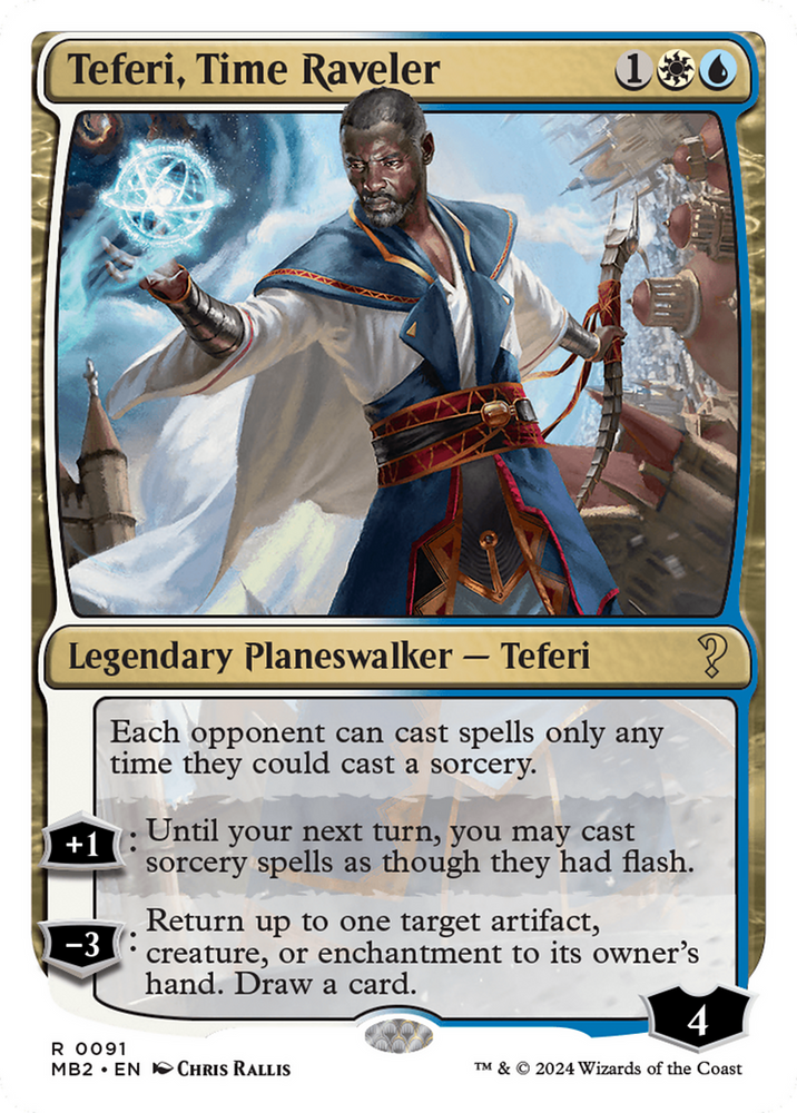 Teferi, Time Raveler (White Border) [Mystery Booster 2] Magic: The Gathering
