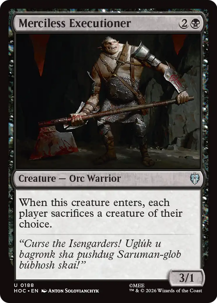 Merciless Executioner [The Hobbit: Eternal-Legal] Magic: The Gathering