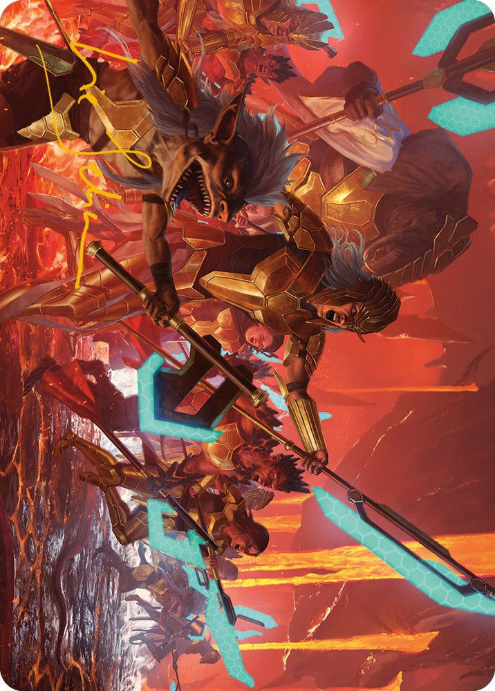 Roar of Resistance Art Card (Gold-Stamped Signature) [Phyrexia: All Will Be One Art Series] Magic: The Gathering
