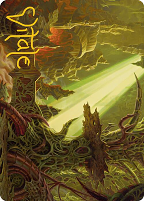 Darkmoss Bridge Art Card (Gold-Stamped Signature) [Modern Horizons 2 Art Series] Magic: The Gathering