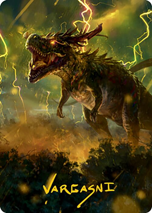 Thrasta, Tempest's Roar Art Card (42) (Gold-Stamped Signature) [Modern Horizons 2 Art Series] Magic: The Gathering