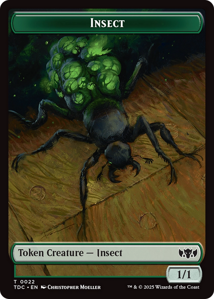 Insect (0022) // Plant Double-Sided Token [Tarkir: Dragonstorm Commander Tokens] Magic: The Gathering
