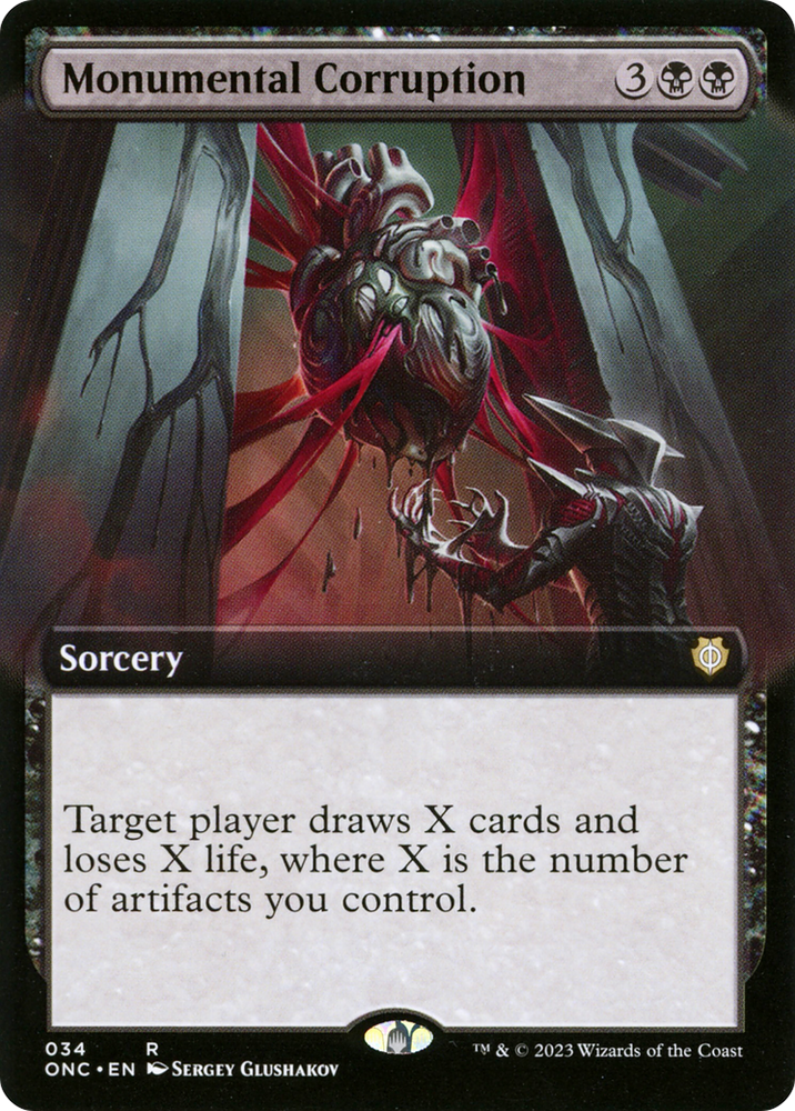 Monumental Corruption (Extended Art) [Phyrexia: All Will Be One Commander] Magic: The Gathering