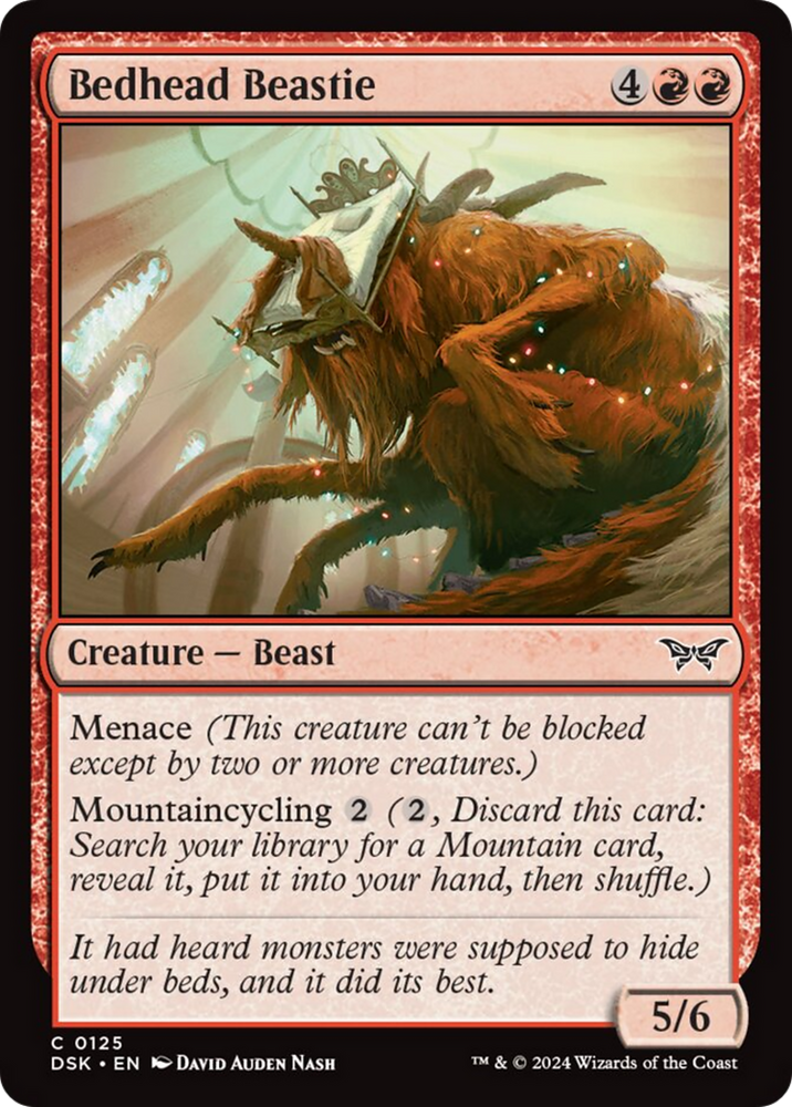Bedhead Beastie [Duskmourn: House of Horror] Magic: The Gathering