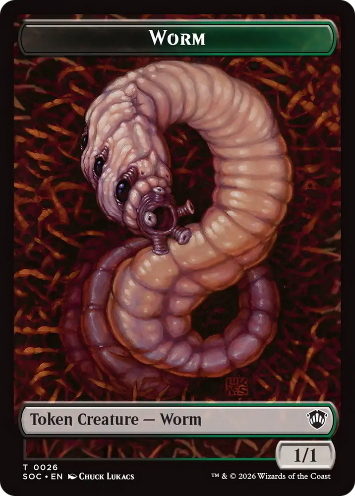 Eldrazi Spawn // Worm Double-Sided Token [Secrets of Strixhaven Commander Tokens] Magic: The Gathering