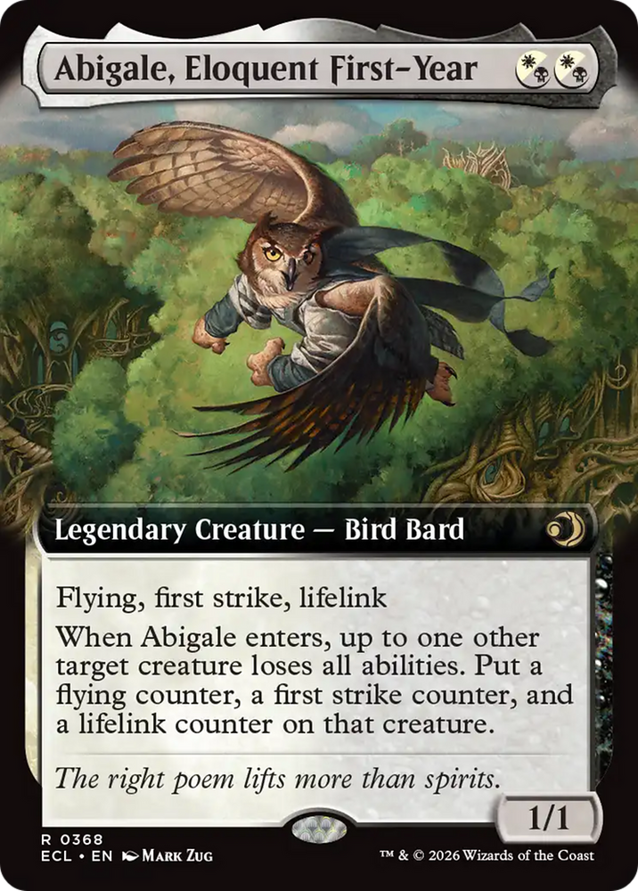 Abigale, Eloquent First-Year (Extended Art) [Lorwyn Eclipsed] Magic: The Gathering