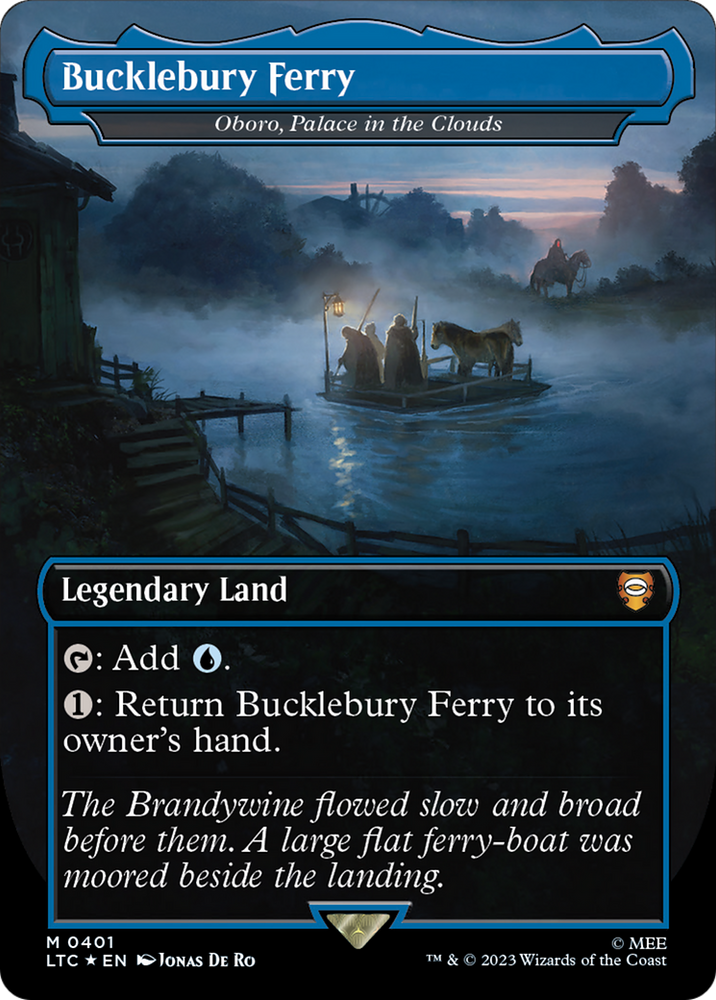 Bucklebury Ferry - Oboro, Palace in the Clouds (Borderless) (Surge Foil Realms and Relics) [The Lord of the Rings: Tales of Middle-Earth Commander] Magic: The Gathering