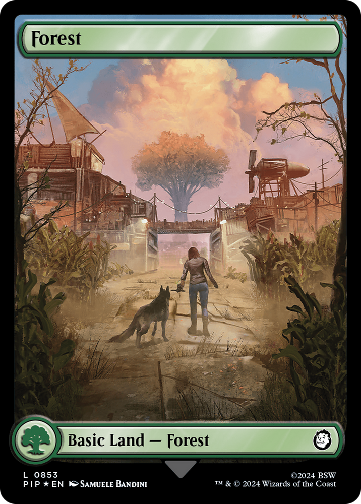 Forest (0853) (Surge Foil) [Fallout] Magic: The Gathering