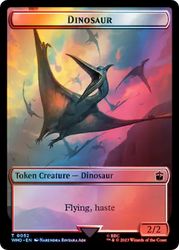 Soldier // Dinosaur Double-Sided Token (Surge Foil) [Doctor Who Tokens] Magic: The Gathering