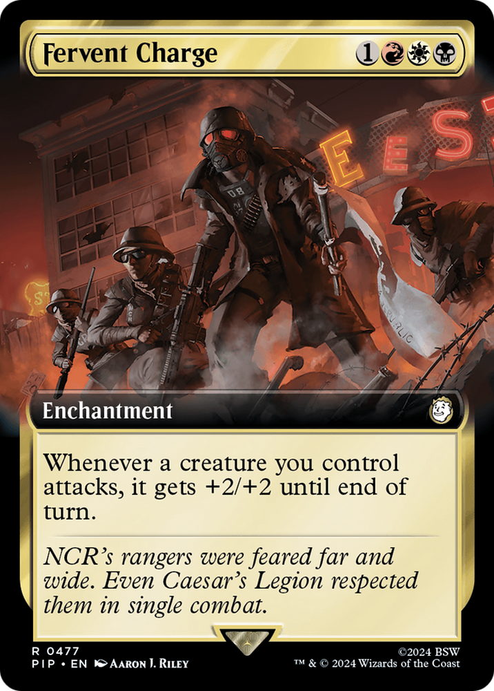 Fervent Charge (Extended Art) [Fallout] Magic: The Gathering