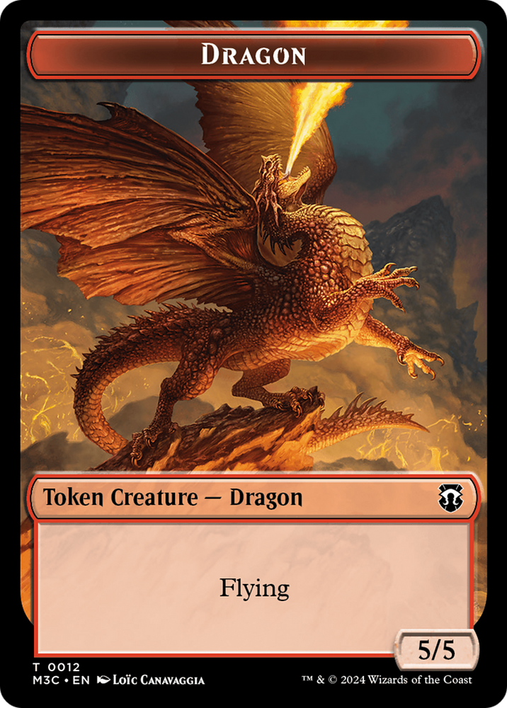 Shapeshifter (0008) (Ripple Foil) // Dragon Double-Sided Token [Modern Horizons 3 Commander Tokens] Magic: The Gathering