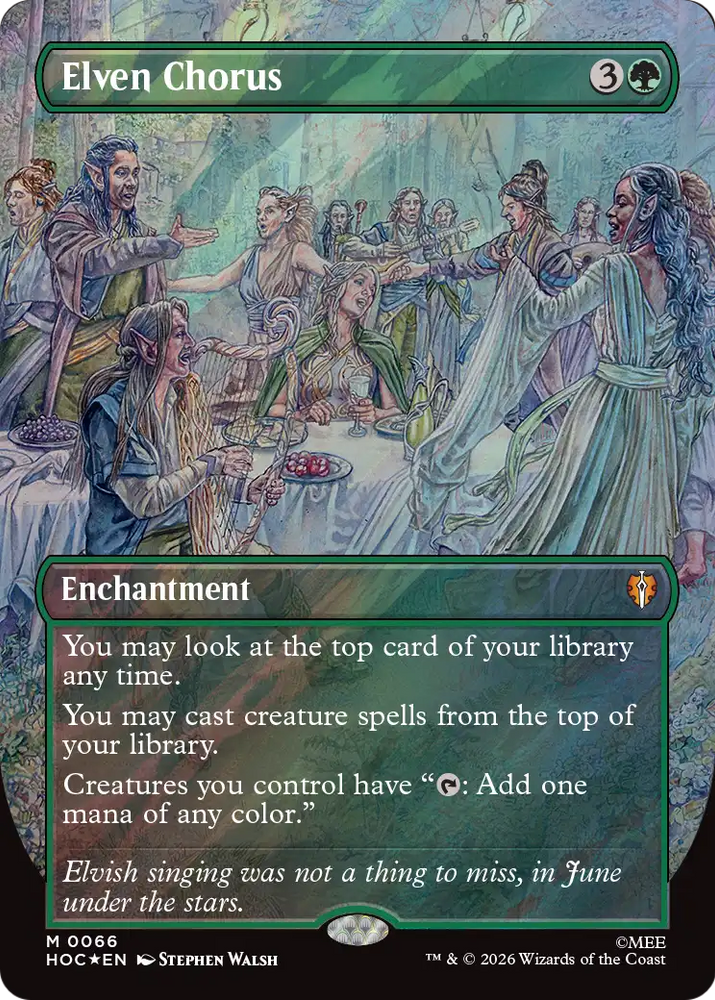 Elven Chorus (Borderless) (Surge Foil) [The Hobbit: Eternal-Legal] Magic: The Gathering