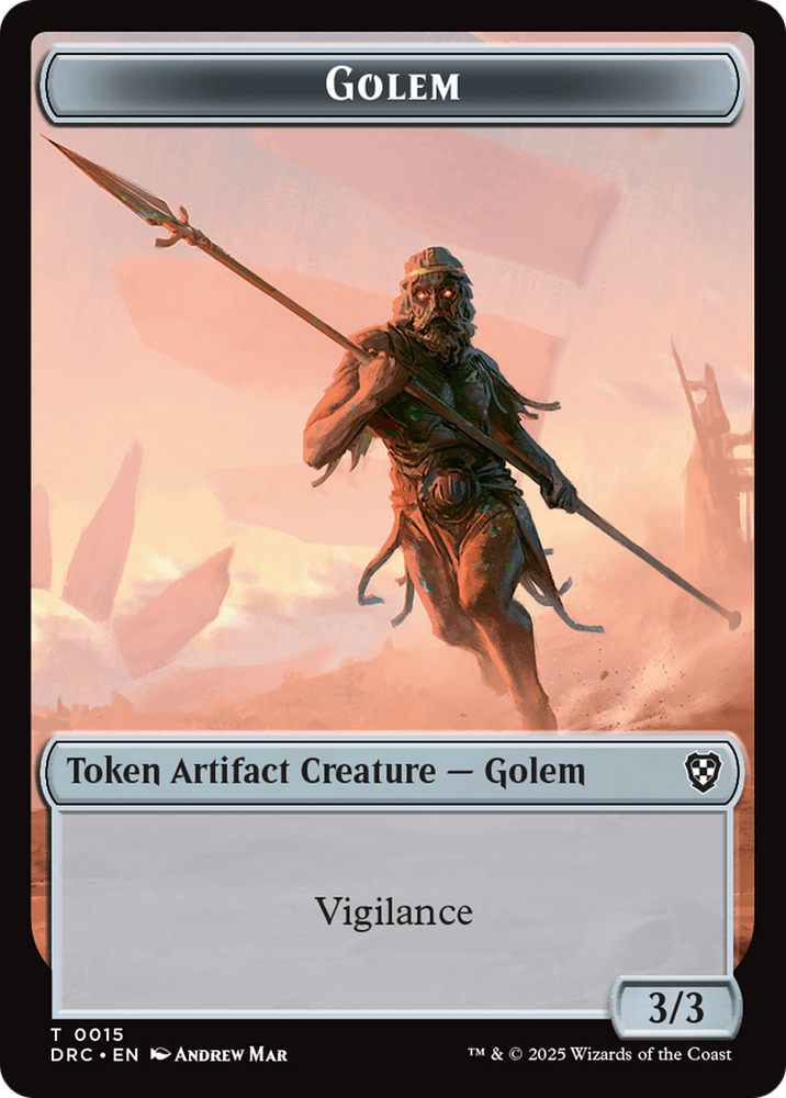 Golem (0014) // Golem (0015) Double-Sided Token [Aetherdrift Tokens] Magic: The Gathering