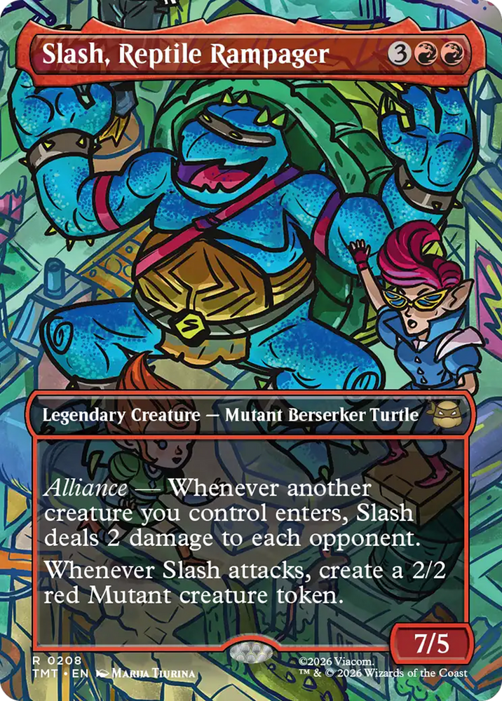 Slash, Reptile Rampager (Borderless) [Teenage Mutant Ninja Turtles] Magic: The Gathering