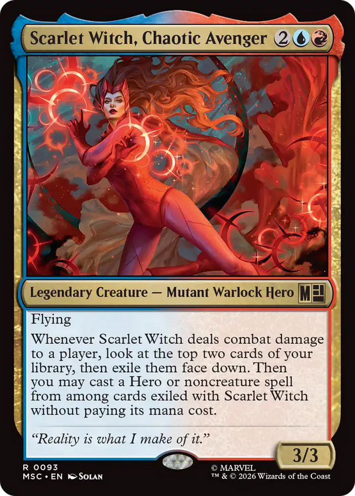 Scarlet Witch, Chaotic Avenger (Surge Foil) [Marvel Super Heroes Commander] Magic: The Gathering
