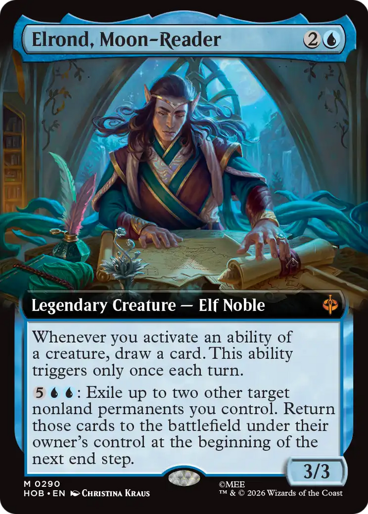 Elrond, Moon-Reader (Extended Art) [The Hobbit] Magic: The Gathering