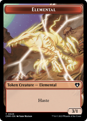 Thopter // Elemental (0025) Double-Sided Token [Commander Masters Tokens] Magic: The Gathering